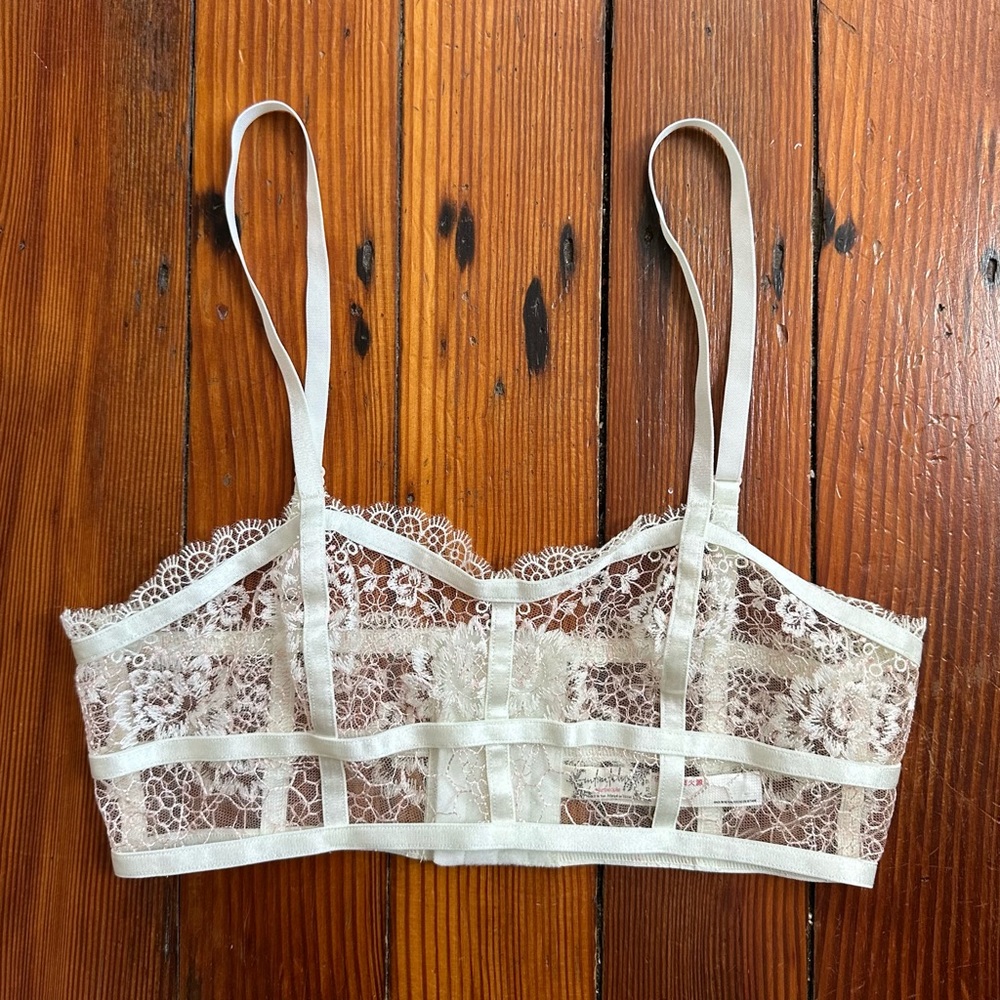 Free People Cream Lace Bra
